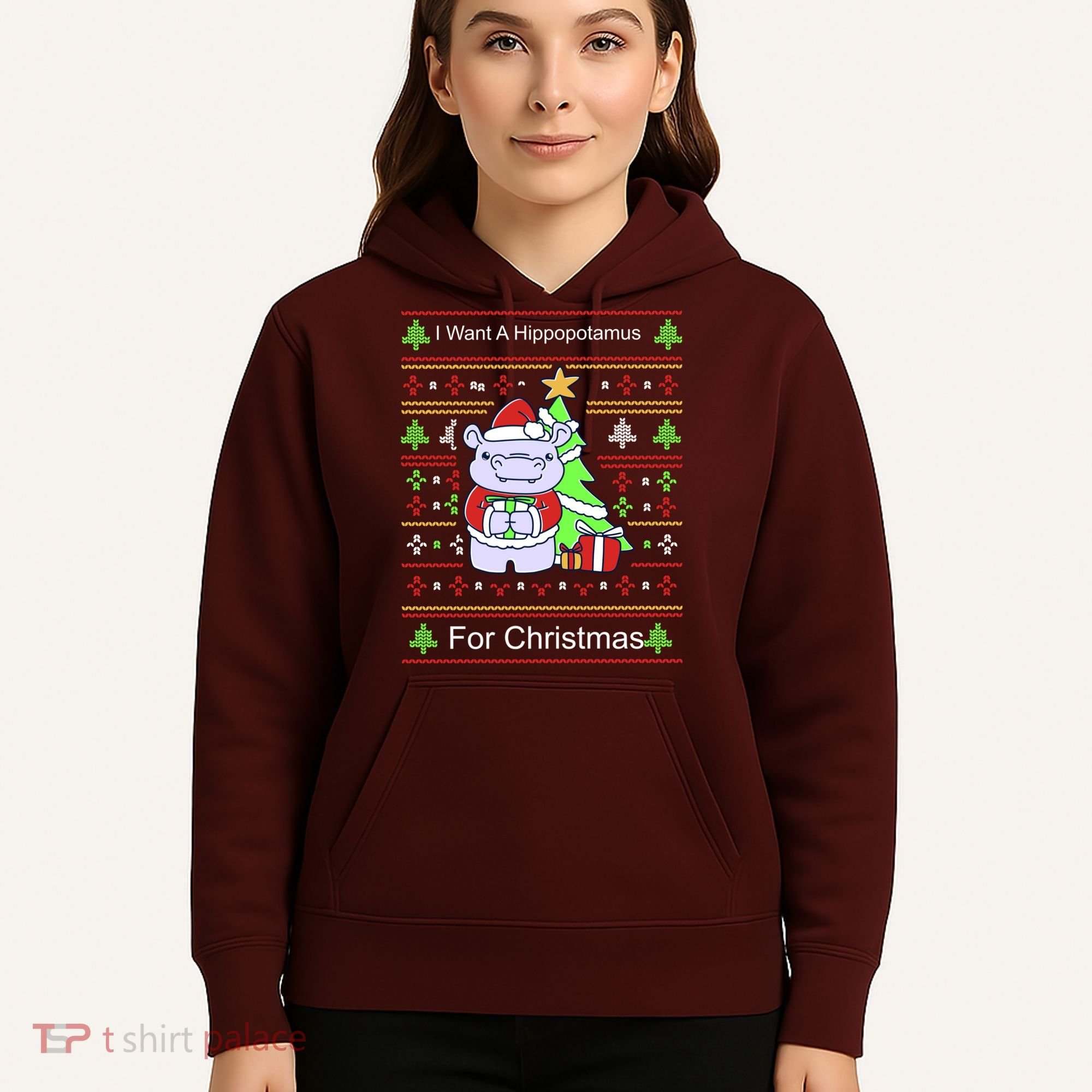 Ultimate Christmas I Want A Hippopotamus Ugly Hoodie