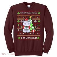 Ultimate Christmas I Want A Hippopotamus Ugly Sweatshirt thumb 0