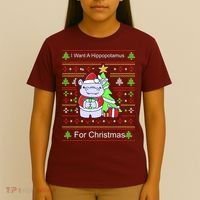 Ultimate Christmas I Want A Hippopotamus Ugly T-Shirt thumb 4
