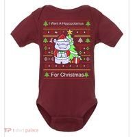 Ultimate Christmas I Want A Hippopotamus Ugly Baby Bodysuit thumb 0