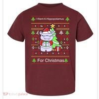 Ultimate Christmas I Want A Hippopotamus Ugly Toddler T-Shirt thumb 0
