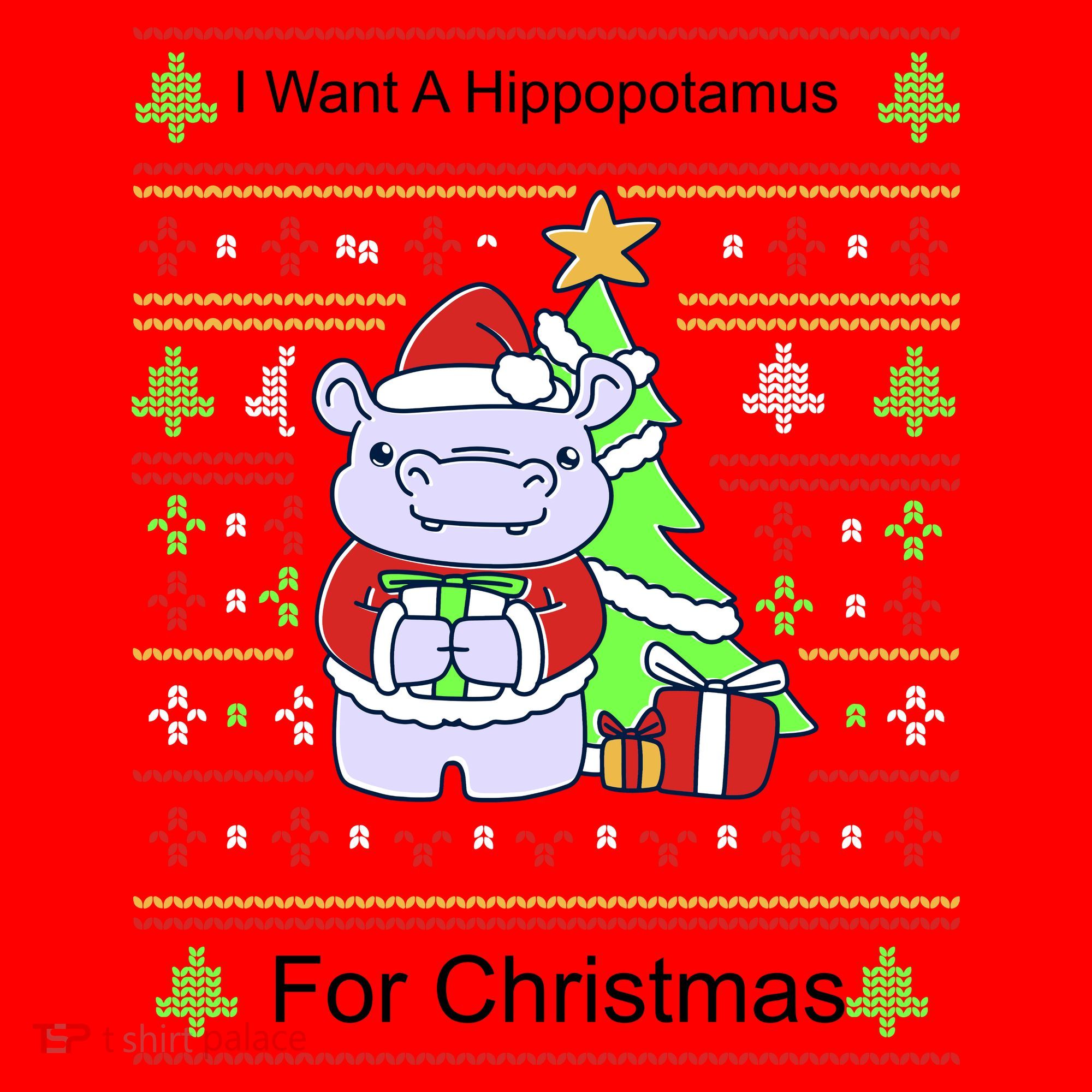 Ultimate Christmas I Want A Hippopotamus Ugly Santa Hat