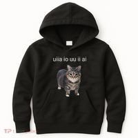 Uiia Cat I Wake Up I Engage In Tomfoolery Kids Hoodie thumb 0