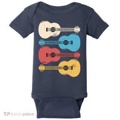 Ukelele Colorful Music Baby Bodysuit