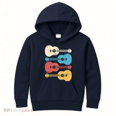 Ukelele Colorful Music Kids Hoodie