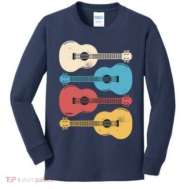Ukelele Colorful Music Kids Long Sleeve Shirt