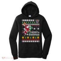 Ugly Christmas Merry Swishmas Basketball Gift Women's Hoodie thumb 0