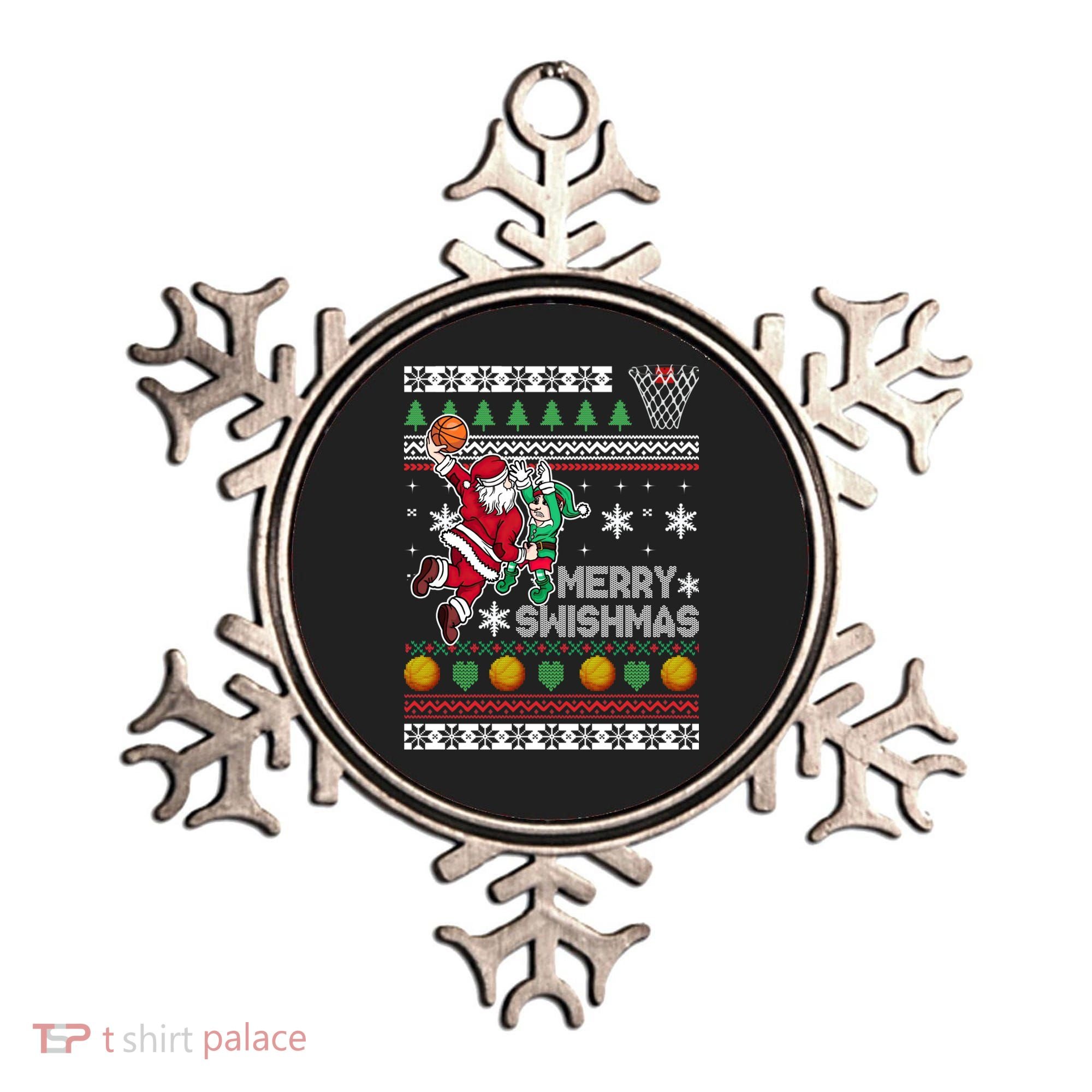 Ugly Christmas Merry Swishmas Basketball Gift Ornament