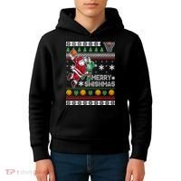 Ugly Christmas Merry Swishmas Basketball Gift Kids Hoodie thumb 4