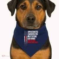 Unvaccinated Conservative Meat Eating Gun Owner USA-Made Doggie Bandana thumb 1