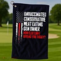 Unvaccinated Conservative Meat Eating Gun Owner Golf Towel thumb 1