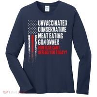 Unvaccinated Conservative Meat Eating Gun Owner Women's Long Sleeve Shirt thumb 0