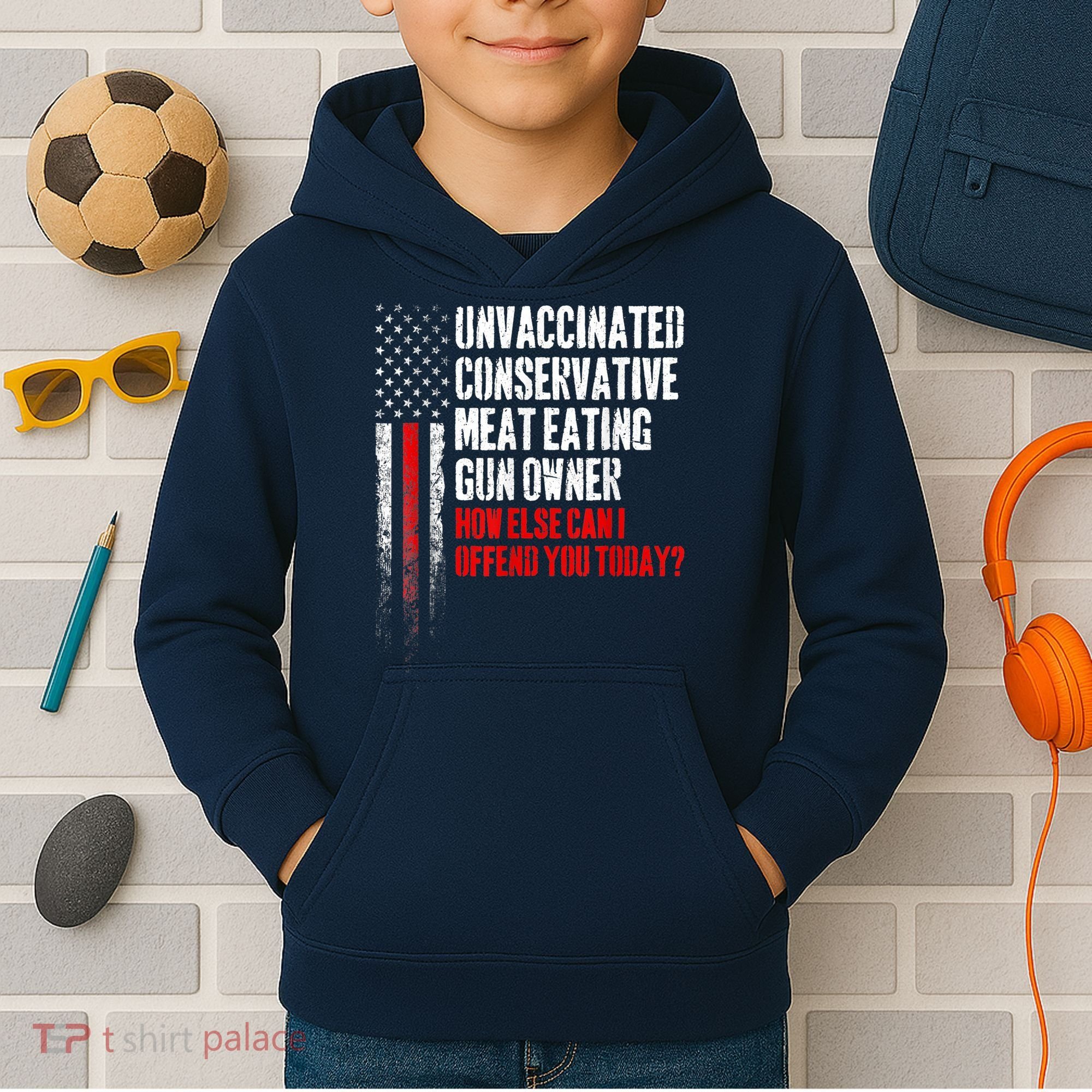 Unvaccinated Conservative Meat Eating Gun Owner Kids Hoodie