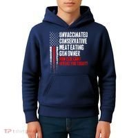 Unvaccinated Conservative Meat Eating Gun Owner Kids Hoodie thumb 4