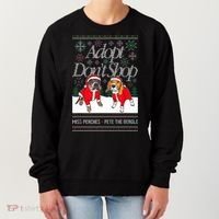Ugly Christmas Miss Peaches & Pete The Beagle Funny Xmas Gift Women's Sweatshirt thumb 0