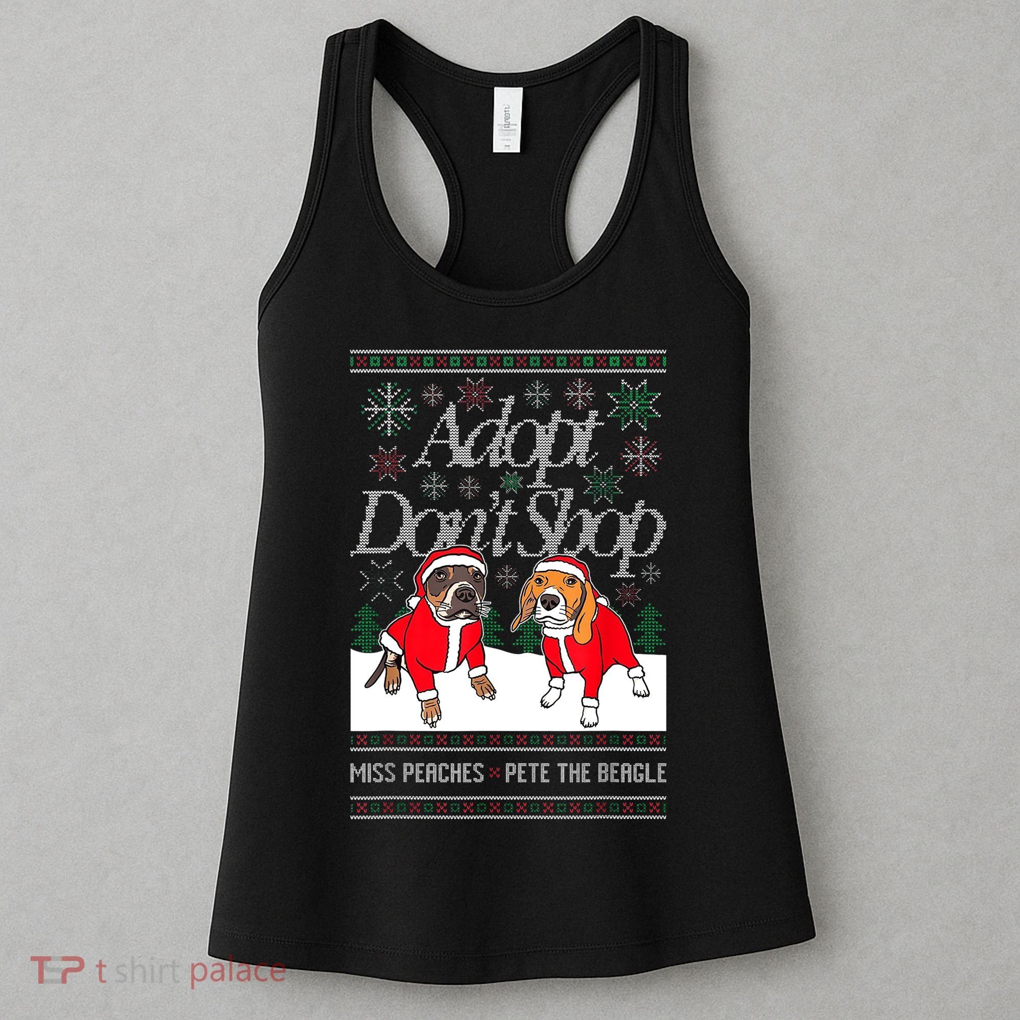 Ugly Christmas Miss Peaches & Pete The Beagle Funny Xmas Gift Women's Tank Top
