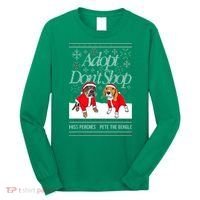Ugly Christmas Miss Peaches & Pete The Beagle Funny Xmas Gift Long Sleeve Shirt thumb 0
