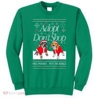 Ugly Christmas Miss Peaches & Pete The Beagle Funny Xmas Gift Sweatshirt thumb 0