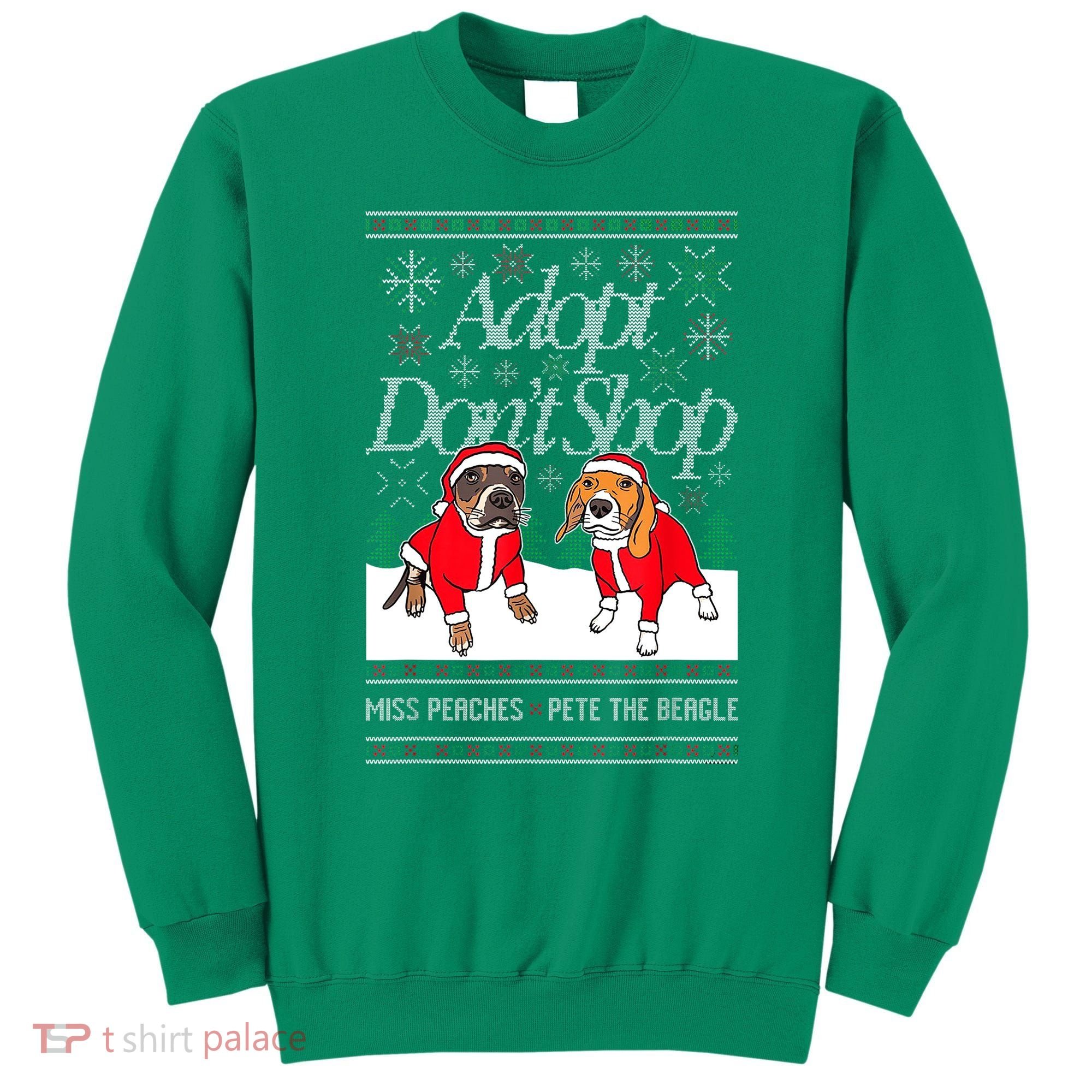 Ugly Christmas Miss Peaches & Pete The Beagle Funny Xmas Gift Sweatshirt
