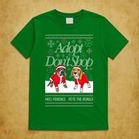 Ugly Christmas Miss Peaches & Pete The Beagle Funny Xmas Gift T-Shirt thumb 5
