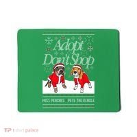 Ugly Christmas Miss Peaches & Pete The Beagle Funny Xmas Gift Mousepad thumb 0