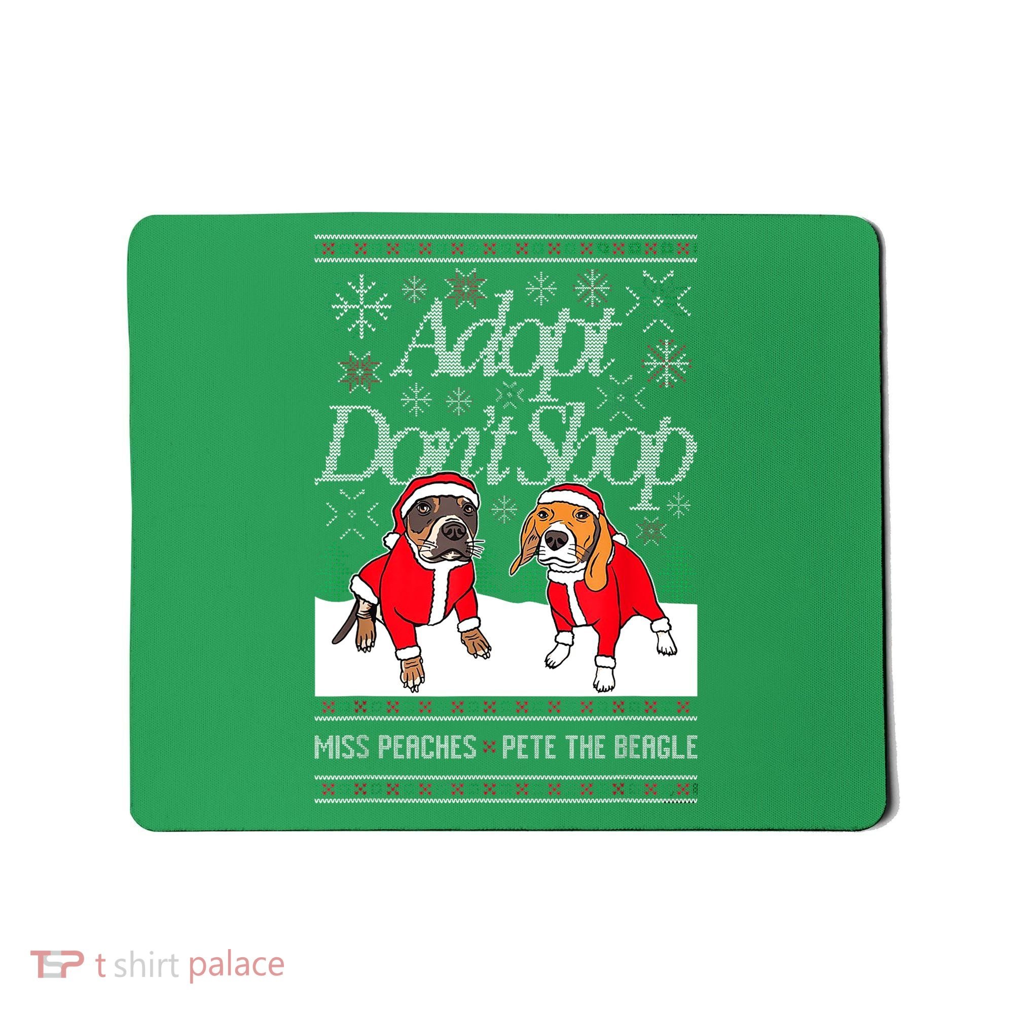 Ugly Christmas Miss Peaches & Pete The Beagle Funny Xmas Gift Mousepad