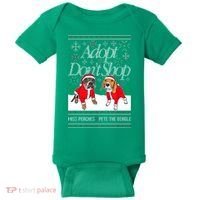 Ugly Christmas Miss Peaches & Pete The Beagle Funny Xmas Gift Baby Bodysuit thumb 0