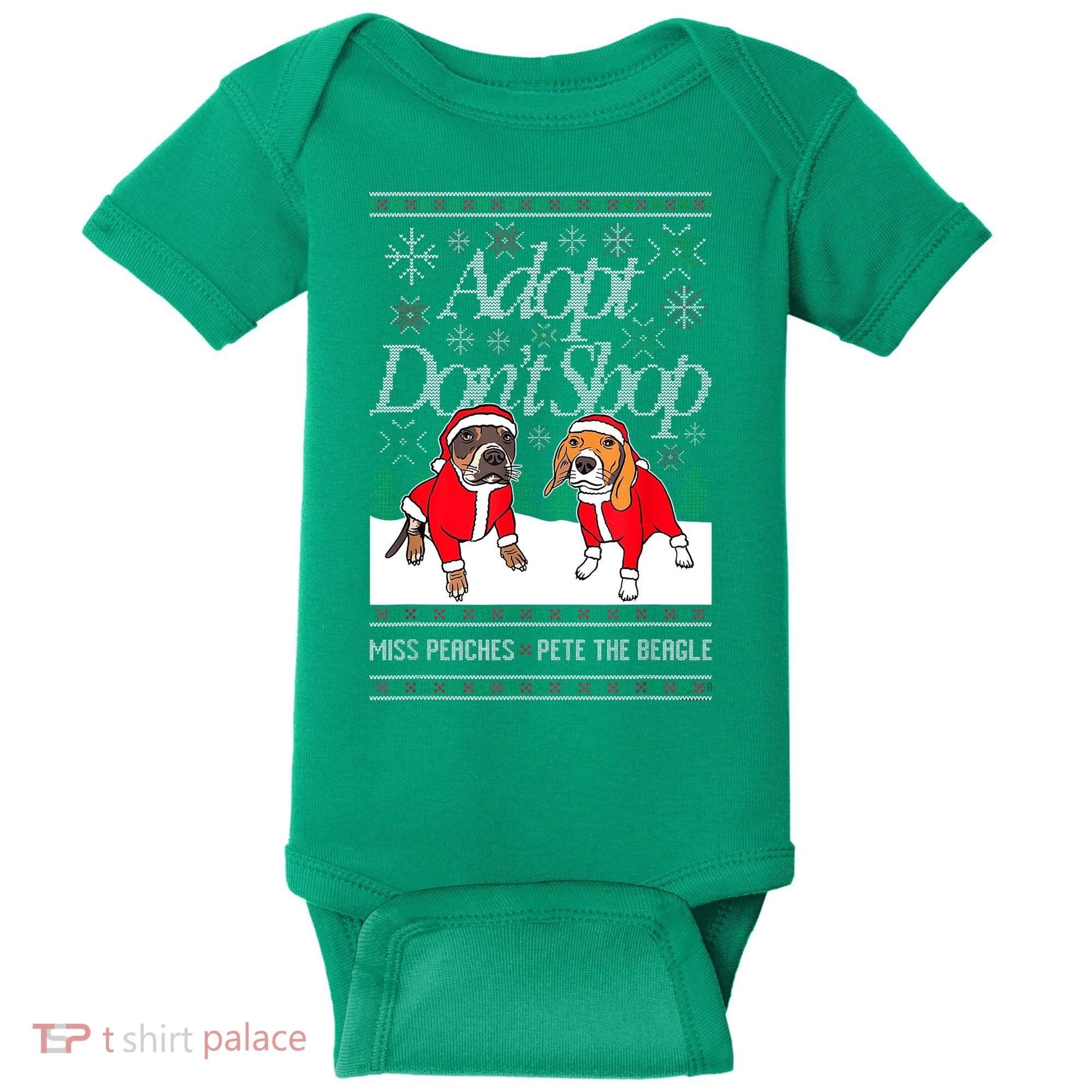 Ugly Christmas Miss Peaches & Pete The Beagle Funny Xmas Gift Baby Bodysuit