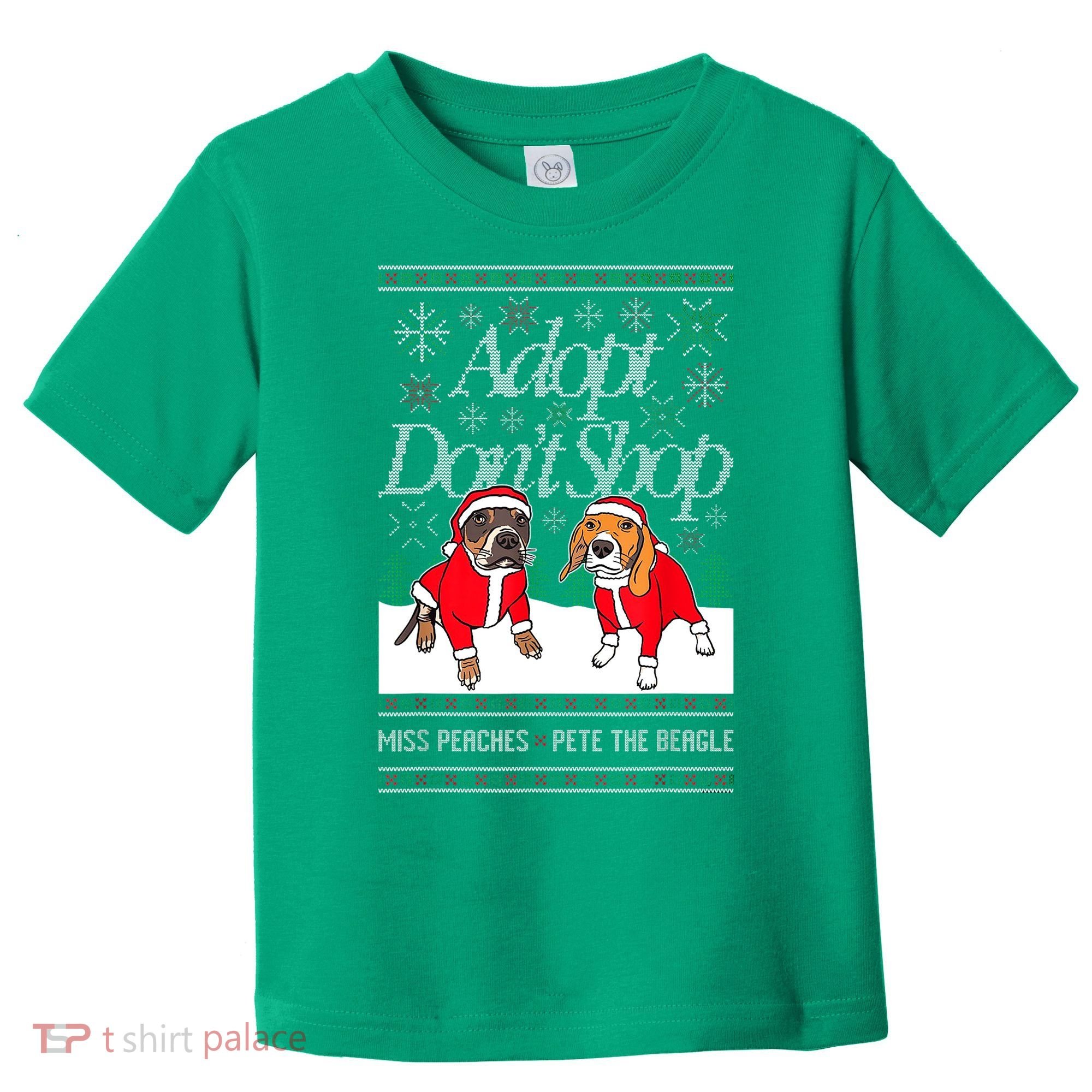 Ugly Christmas Miss Peaches & Pete The Beagle Funny Xmas Gift Toddler T-Shirt