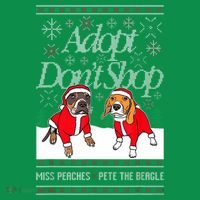 Ugly Christmas Miss Peaches & Pete The Beagle Funny Xmas Gift Women's T-Shirt thumb 6