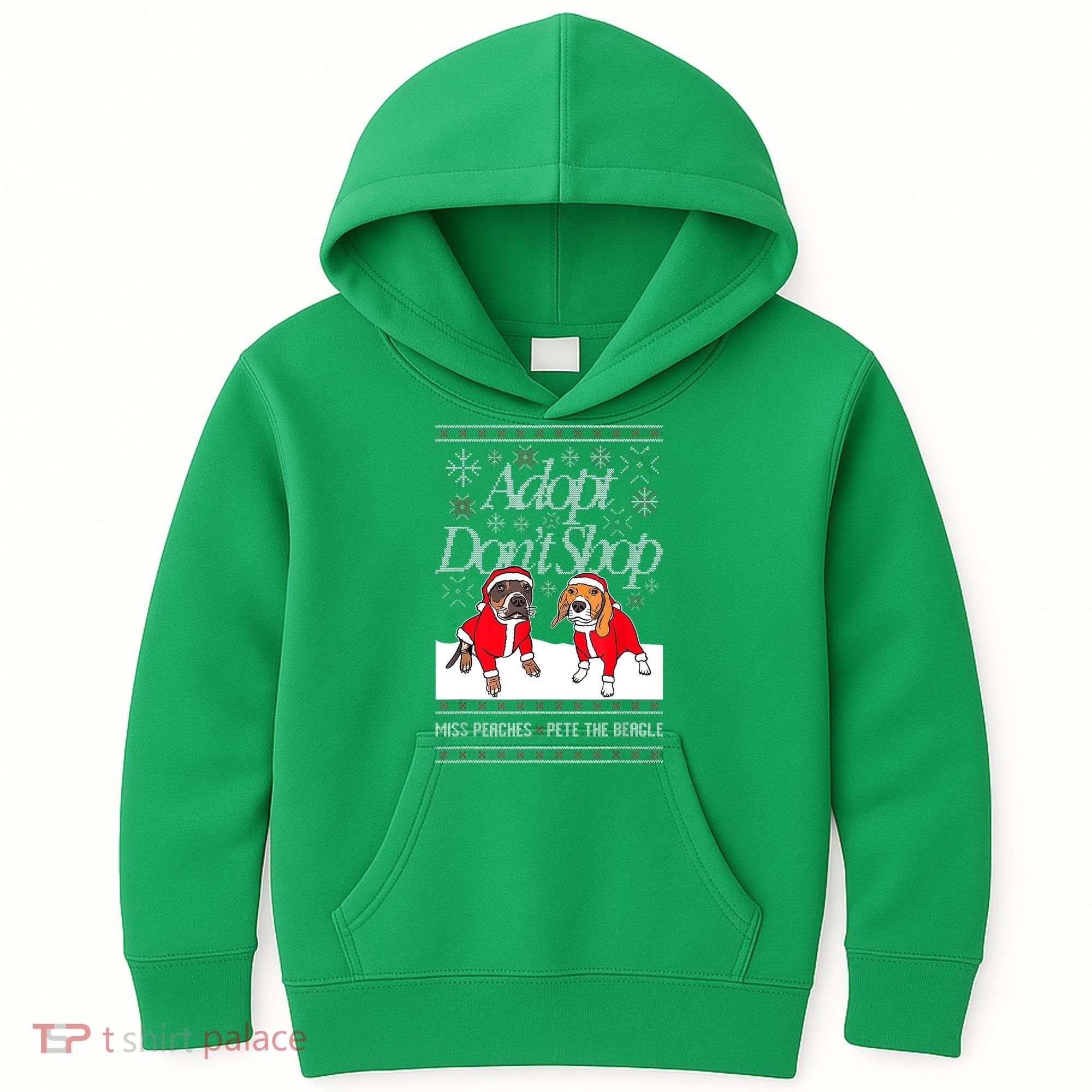 Ugly Christmas Miss Peaches & Pete The Beagle Funny Xmas Gift Kids Hoodie