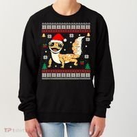 Ugly Christmas Pajama Sweater Leopard Gecko Animals Lover Women's Sweatshirt thumb 0