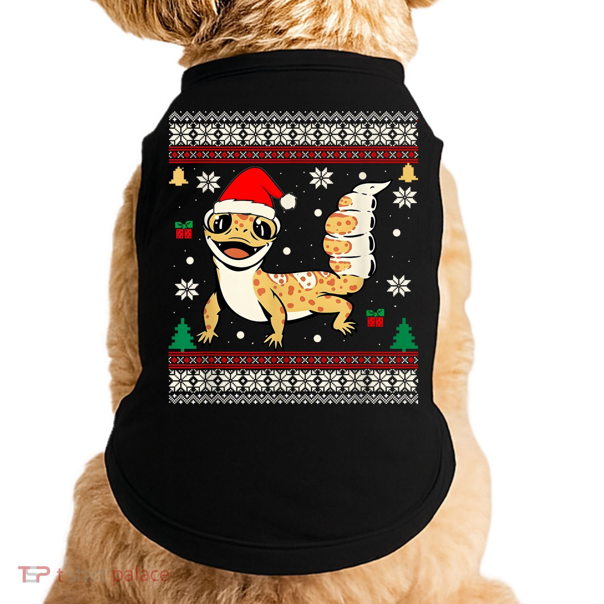 Ugly Christmas Pajama Sweater Leopard Gecko Animals Lover Doggie Tank