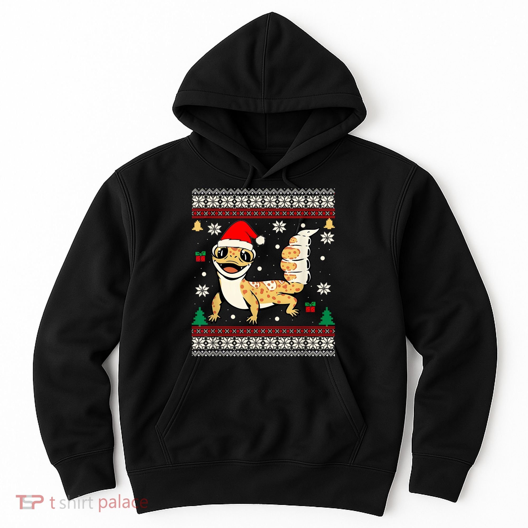 Ugly Christmas Pajama Sweater Leopard Gecko Animals Lover Hoodie