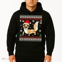 Ugly Christmas Pajama Sweater Leopard Gecko Animals Lover Hoodie thumb 2