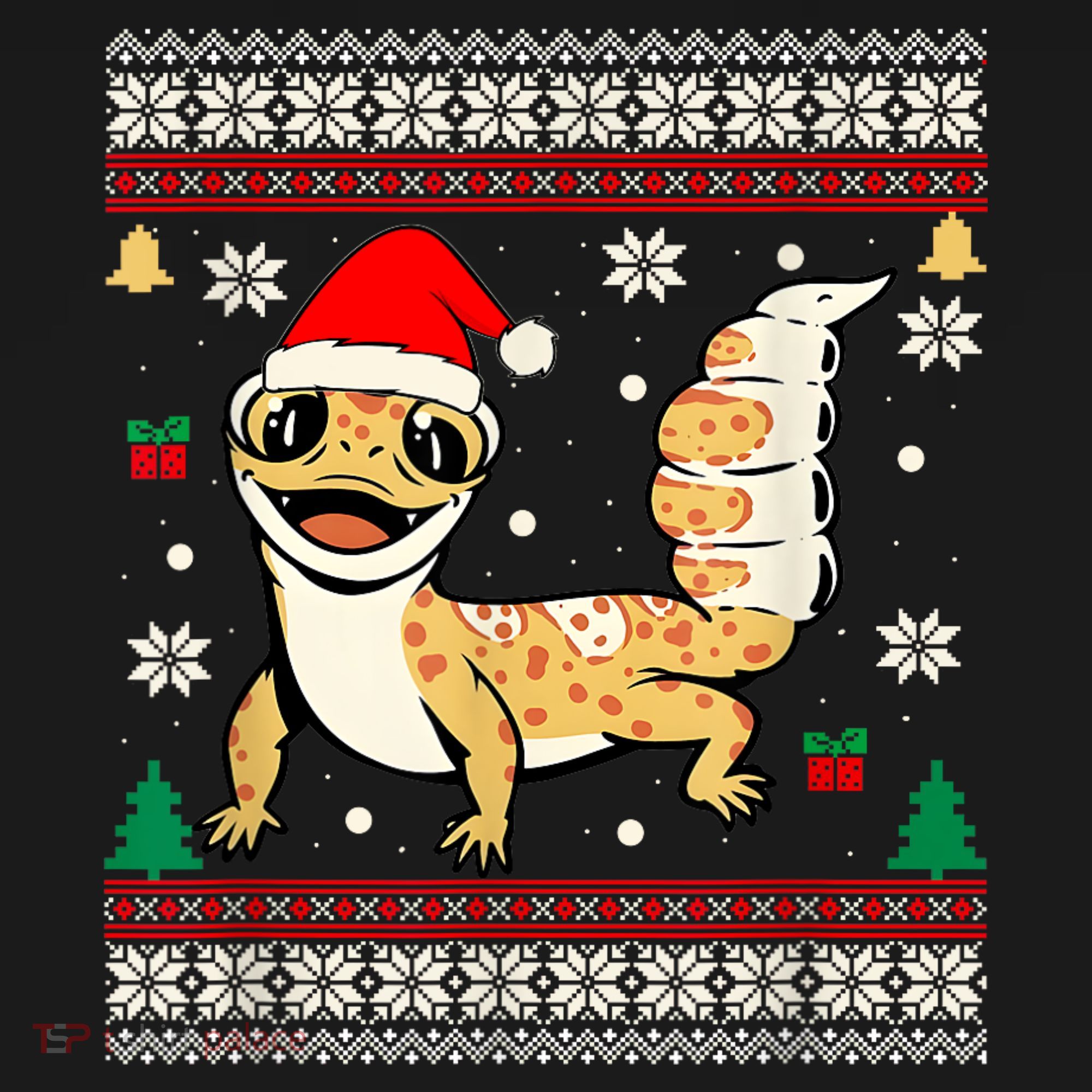 Ugly Christmas Pajama Sweater Leopard Gecko Animals Lover Apron