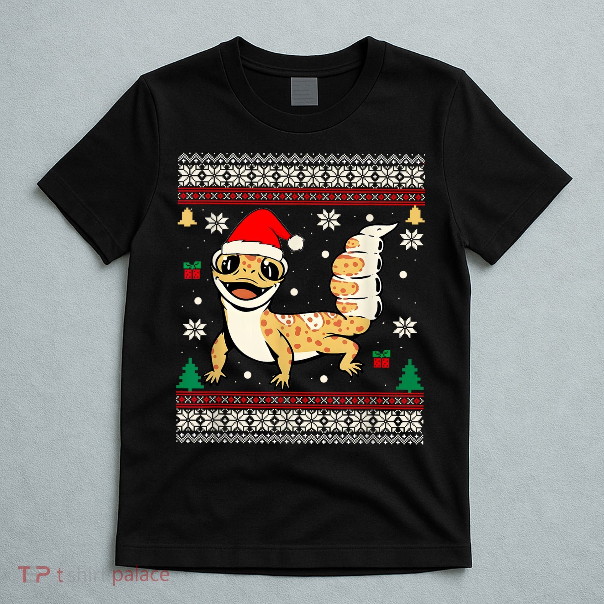 Ugly Christmas Pajama Sweater Leopard Gecko Animals Lover T-Shirt