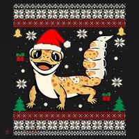 Ugly Christmas Pajama Sweater Leopard Gecko Animals Lover T-Shirt thumb 7