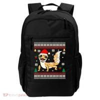 Ugly Christmas Pajama Sweater Leopard Gecko Animals Lover Backpack thumb 0