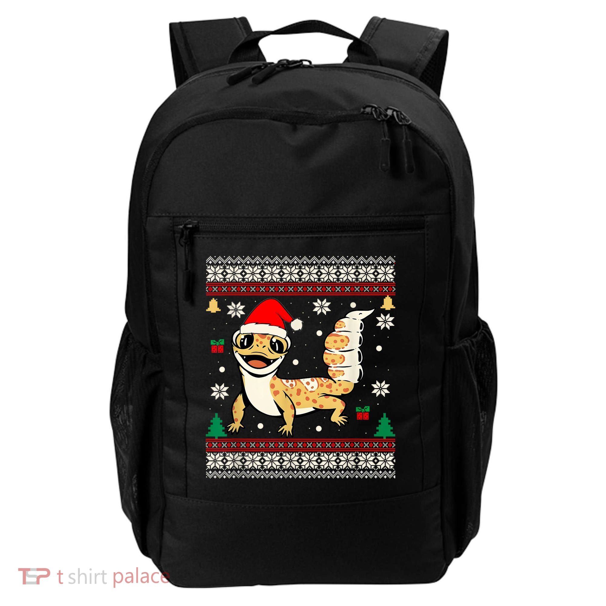 Ugly Christmas Pajama Sweater Leopard Gecko Animals Lover Backpack
