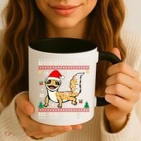 Ugly Christmas Pajama Sweater Leopard Gecko Animals Lover Coffee Mug thumb 3