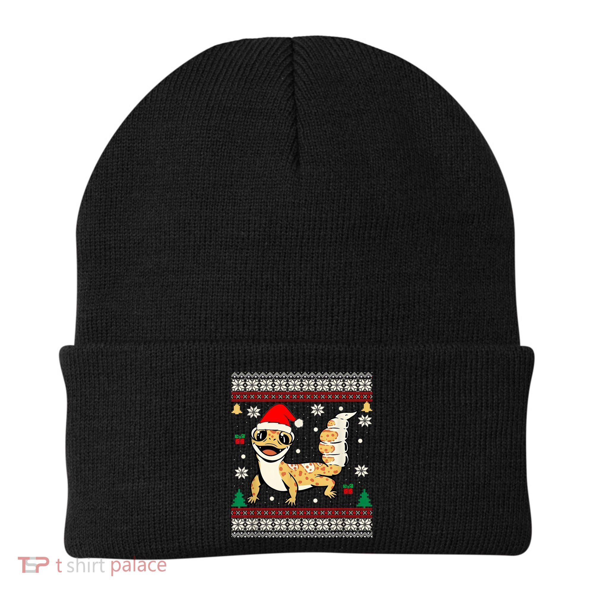 Ugly Christmas Pajama Sweater Leopard Gecko Animals Lover Beanie