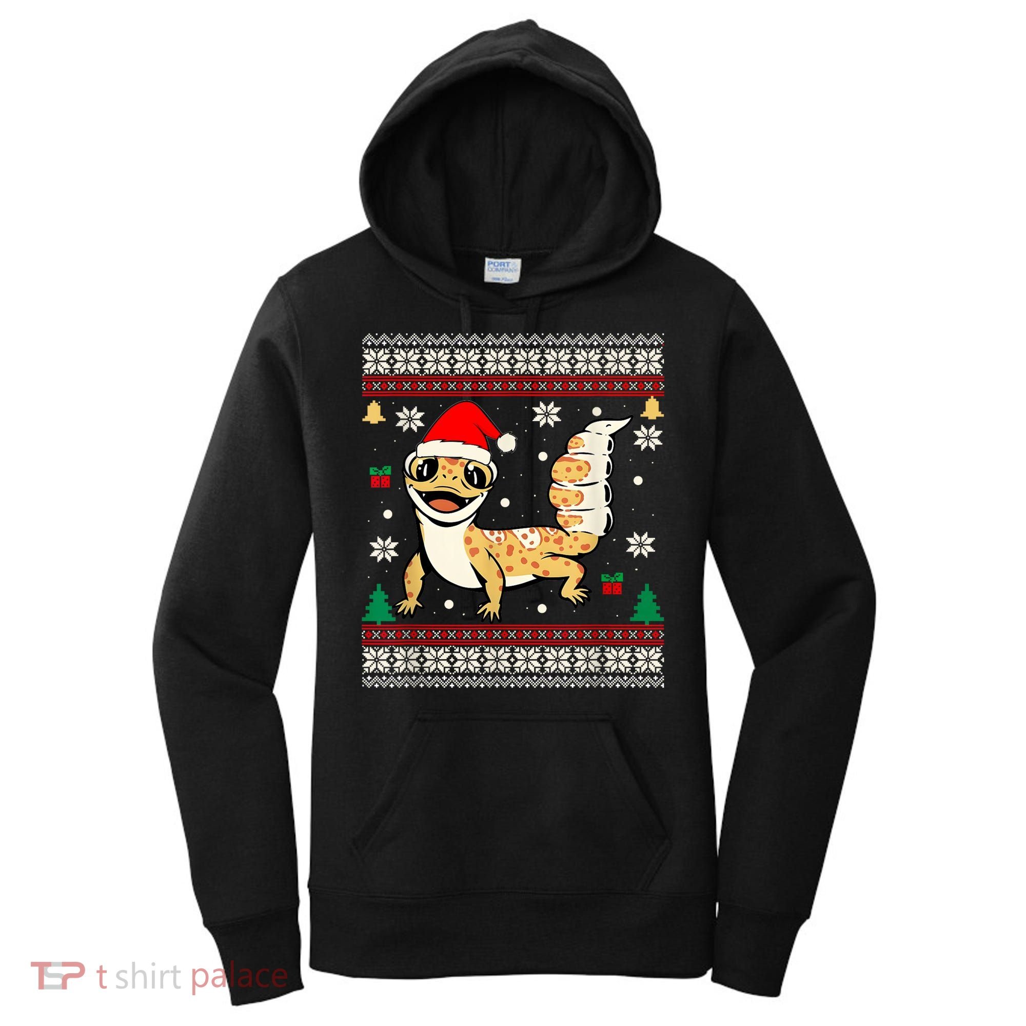 Ugly Christmas Pajama Sweater Leopard Gecko Animals Lover Women's Hoodie