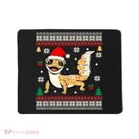 Ugly Christmas Pajama Sweater Leopard Gecko Animals Lover Mousepad thumb 0