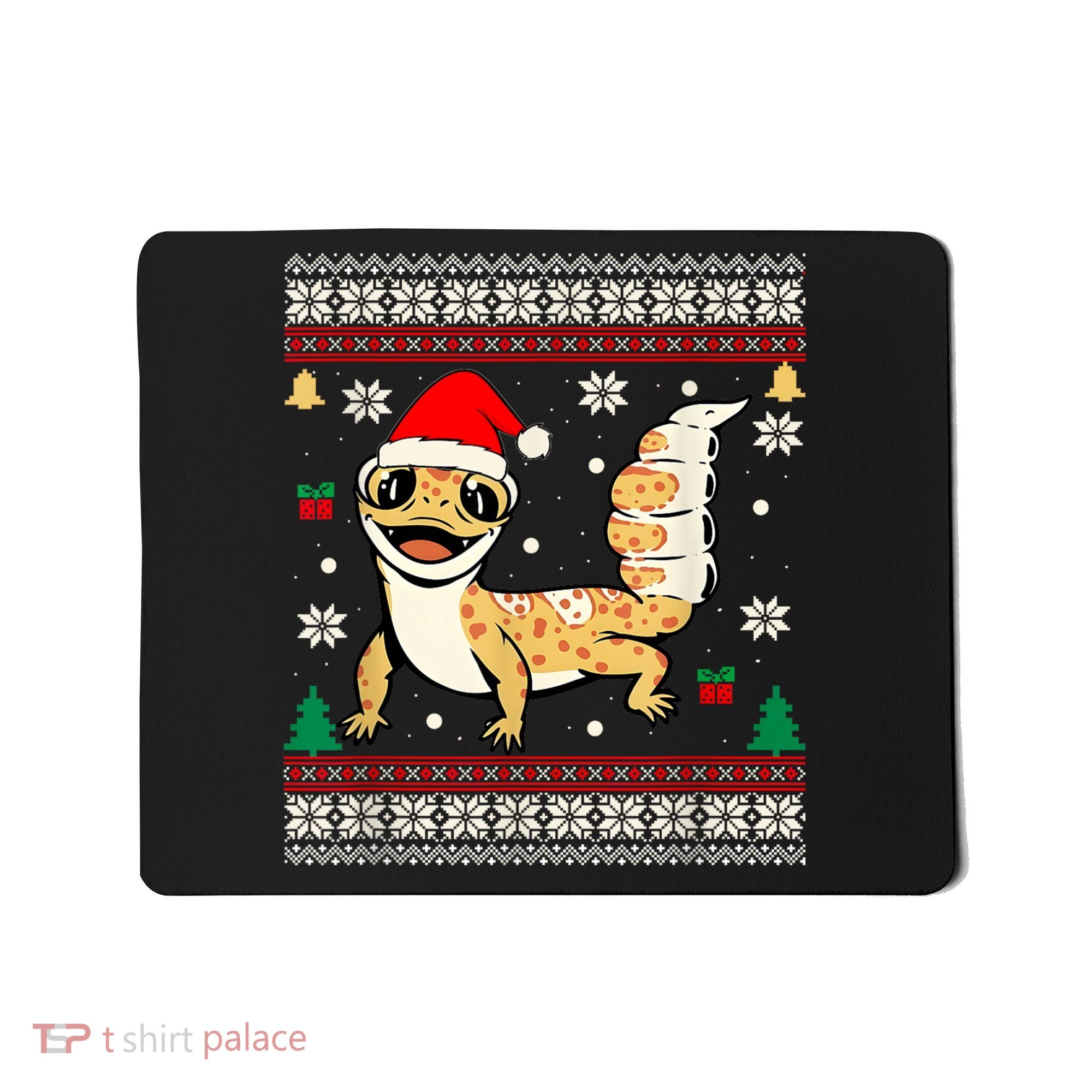 Ugly Christmas Pajama Sweater Leopard Gecko Animals Lover Mousepad