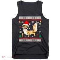 Ugly Christmas Pajama Sweater Leopard Gecko Animals Lover Tank Top thumb 0