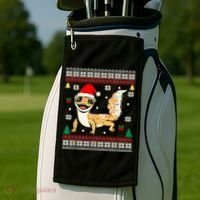 Ugly Christmas Pajama Sweater Leopard Gecko Animals Lover Golf Towel thumb 2