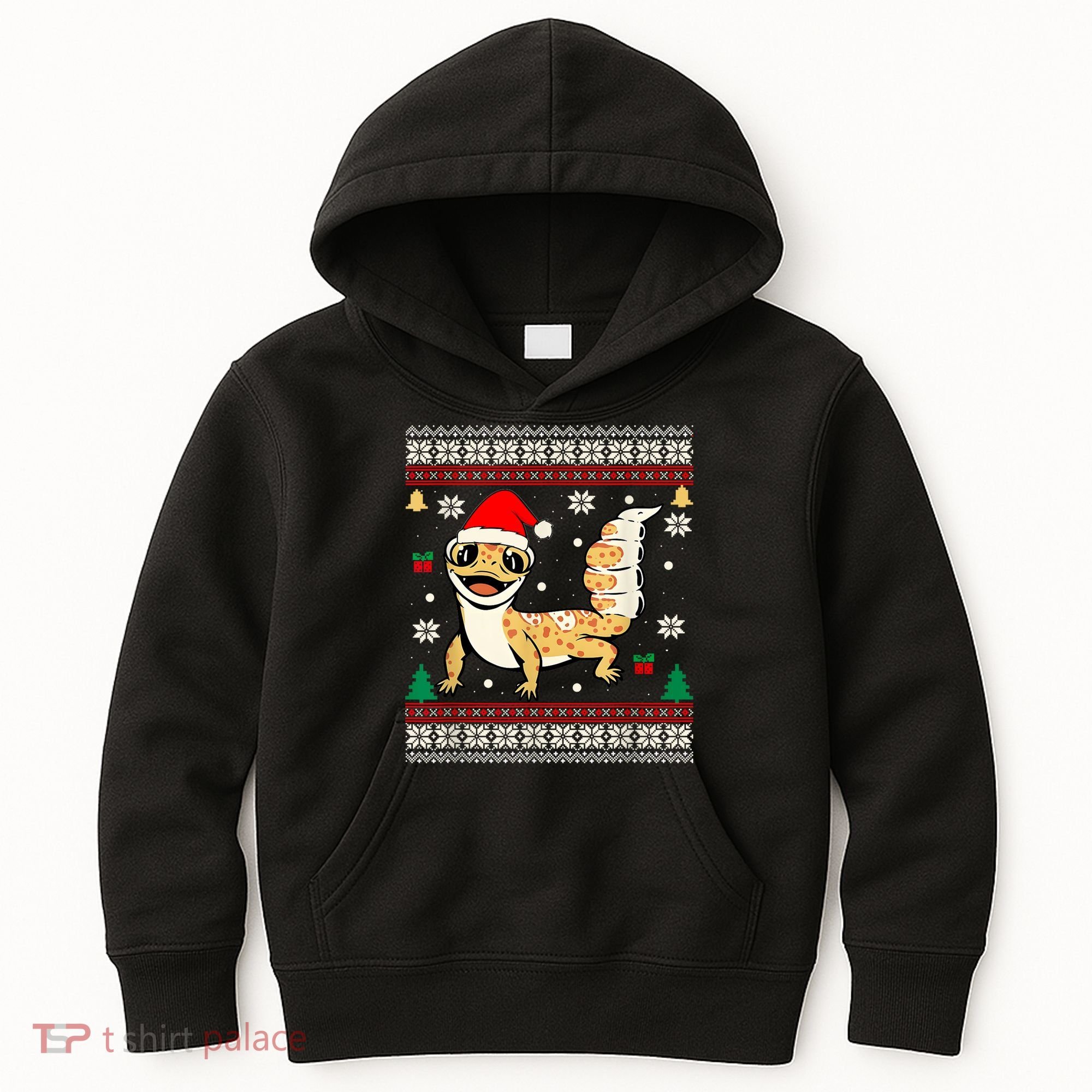 Ugly Christmas Pajama Sweater Leopard Gecko Animals Lover Kids Hoodie
