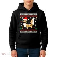 Ugly Christmas Pajama Sweater Leopard Gecko Animals Lover Kids Hoodie thumb 4