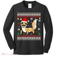 Ugly Christmas Pajama Sweater Leopard Gecko Animals Lover Kids Long Sleeve Shirt thumb 0